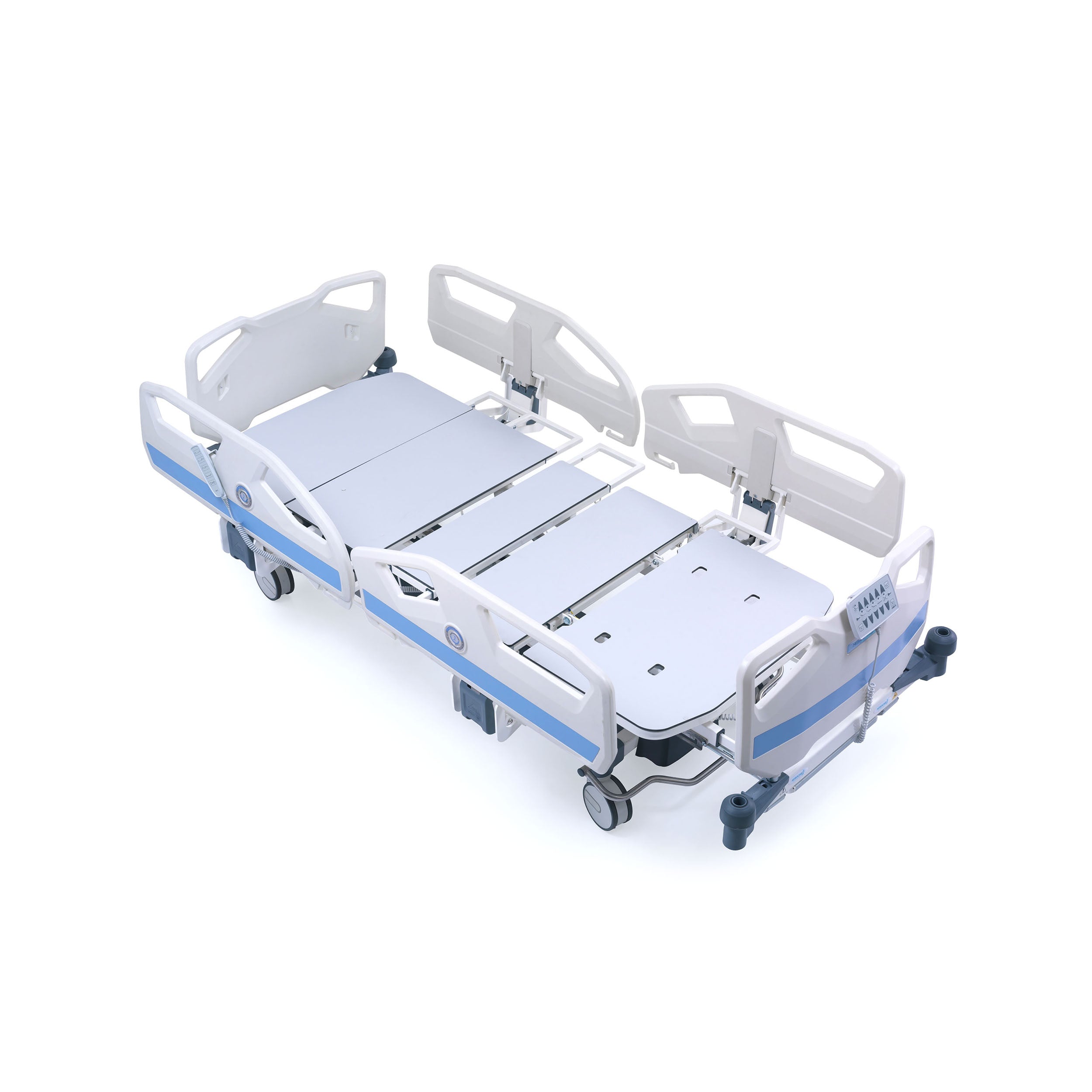 Nitrocare SANTE 8000B with outward-extending side rails for enhanced bariatric patient comfort