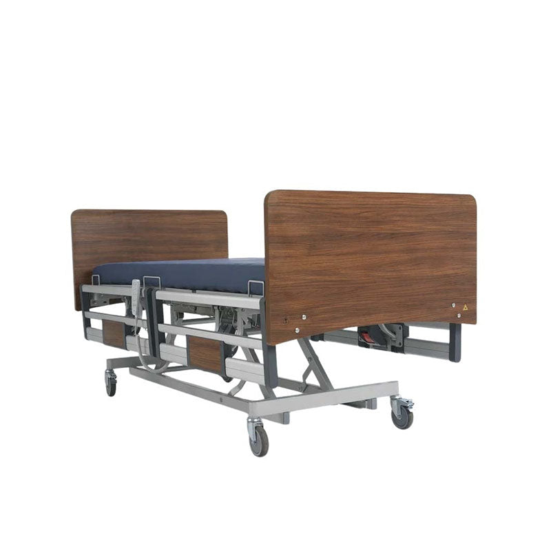 Nitrocare Haven wood-grain finish headboards for Dignified Homecare Aesthetics.